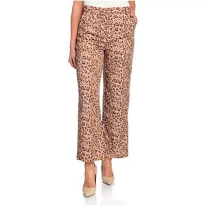 Women’s WD.NY Leopard Woven Zip Front Wide Leg‎ 2-Pocket Pants